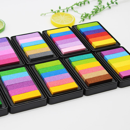 Rubber stamp special ink pad 6-color gradient ink pad DIY handmade ink pad six-color gradient rainbow ink pad