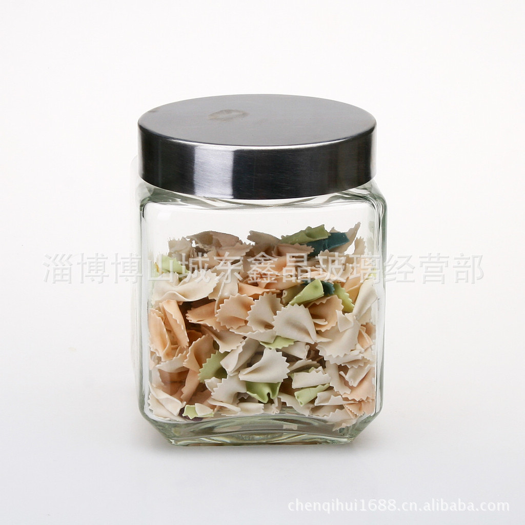 批发 方形 透明玻璃瓶 储藏瓶  密封罐  玻璃容器