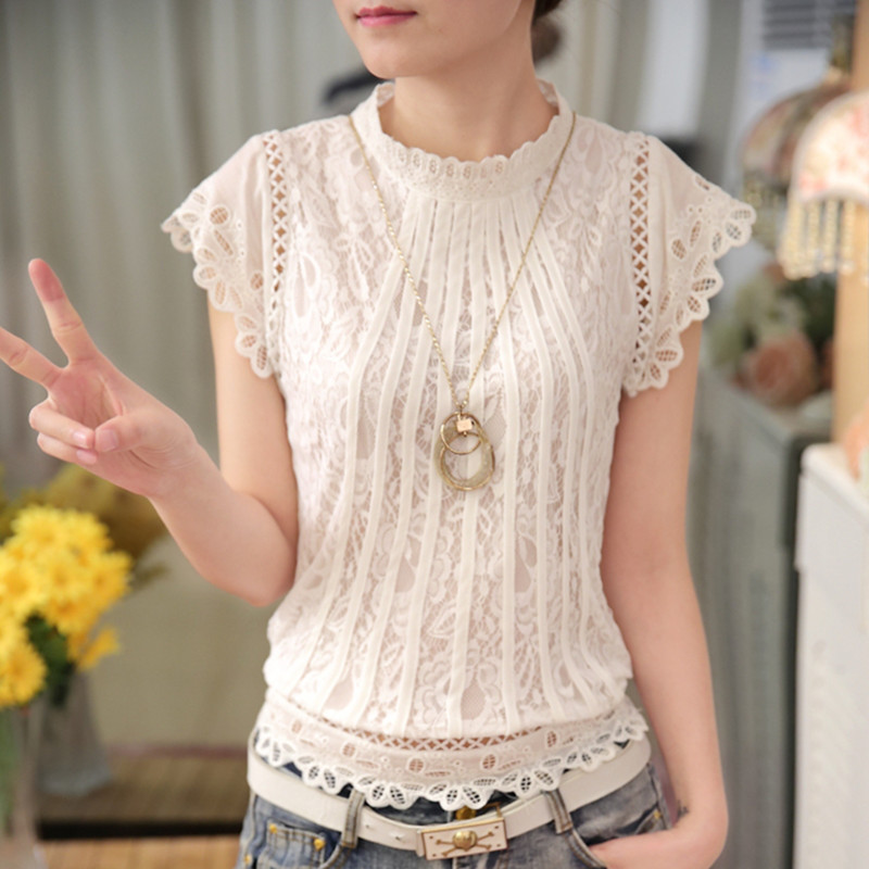 Real shot Women's loose slimming top crocheted plus size round neck short sleeve fashion lace bottoming shirt one-piece delivery Real shot Women's loose slimming top crocheted plus size round neck short sleeve fashion lace bottoming shirt one-piece delivery