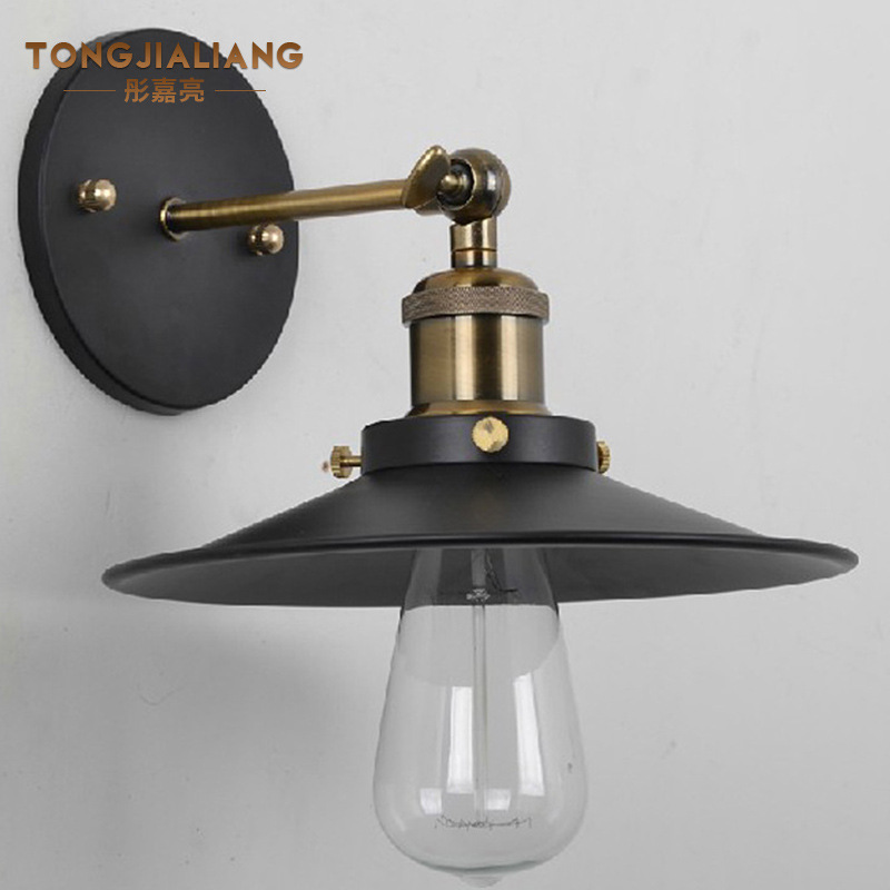 American Country Style Indoor Wrought Iron Retro Wall Lamp Creative Hotel Bedroom Bedside Lamp European Style Wall Lamp Wholesale