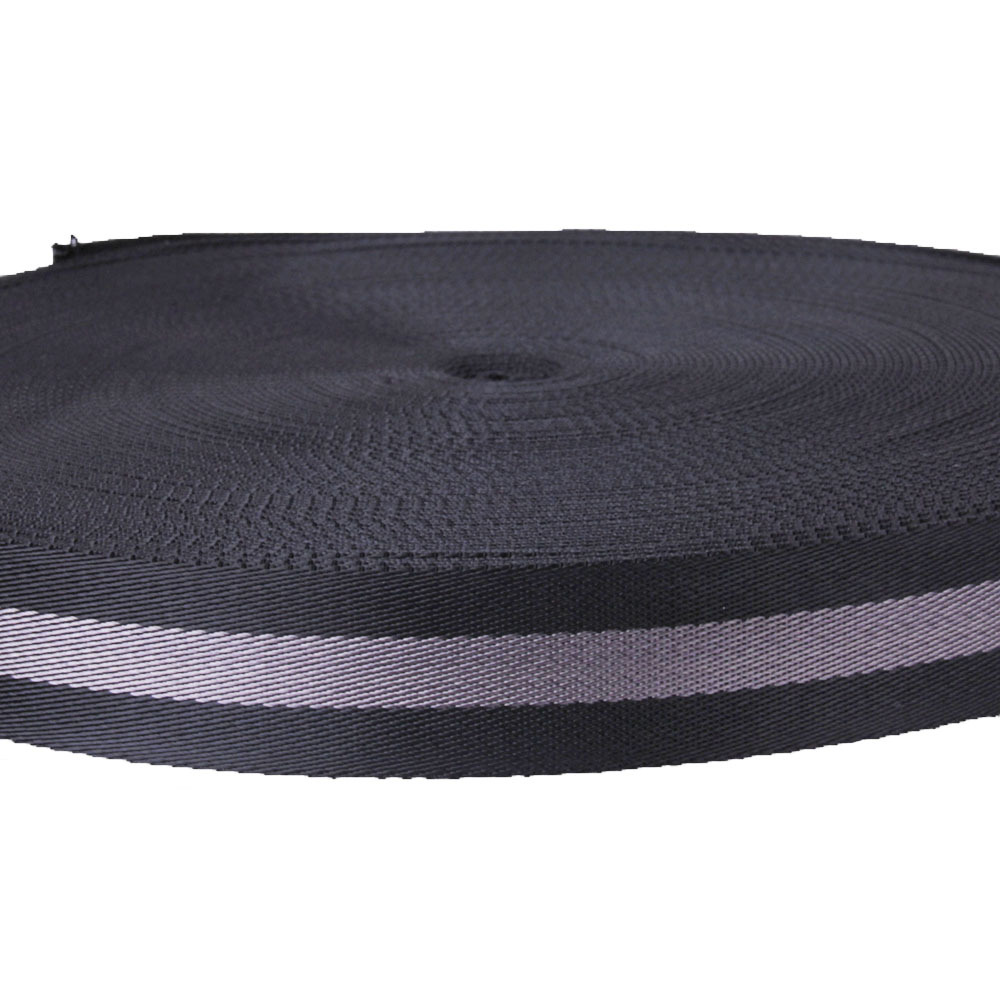 力满工厂 现货供应 2寸 3.8cm 3.2cm 黑间灰色 有色尼龙织带