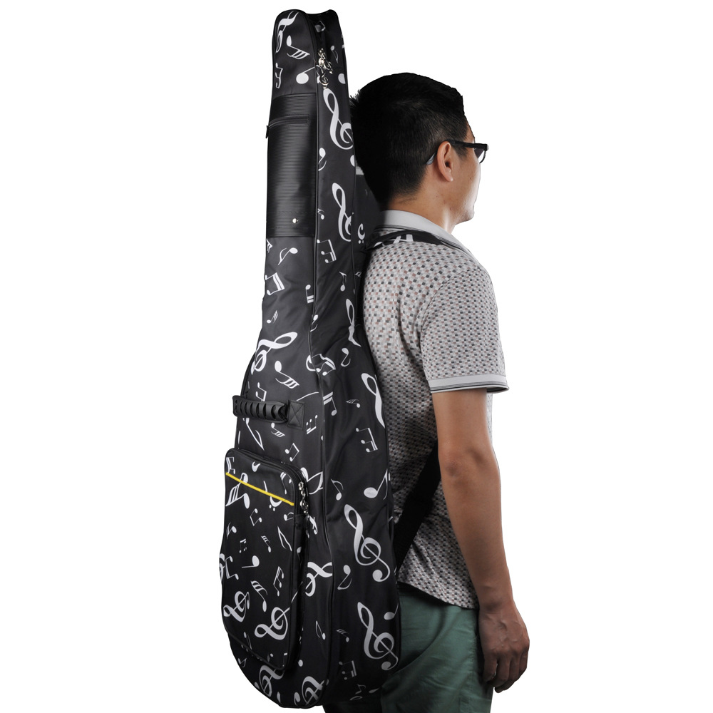 40 bolsa de guitarra popular de 41 pulgadas Oxford tela engrosada nota musical guitarra bolsa de guitarra de madera mochila con algodón transfronteriza