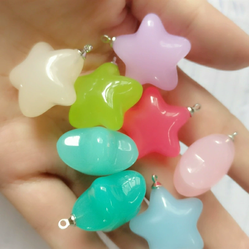 Pendant acrylic star 23–25 mm, assorted colors, DIY jewelry charm