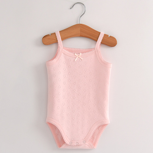 Pure cotton baby bag summer baby girl triangle sleeveless thin newborn onesie sling crawl suit