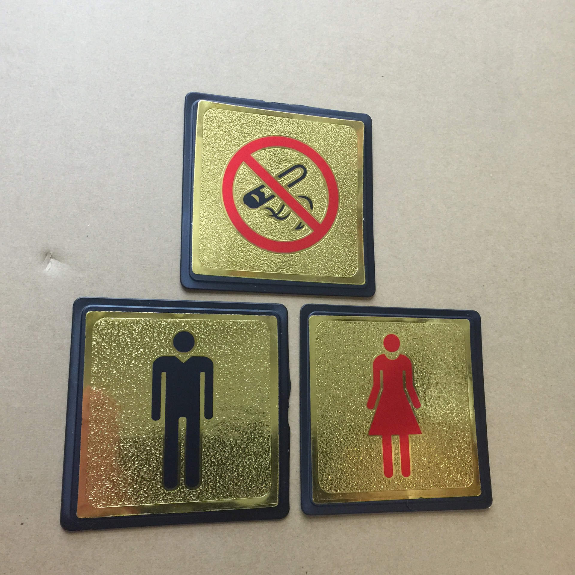 金箔方形推拉标志牌玻璃门定金泊推拉牌指示标识牌提示贴