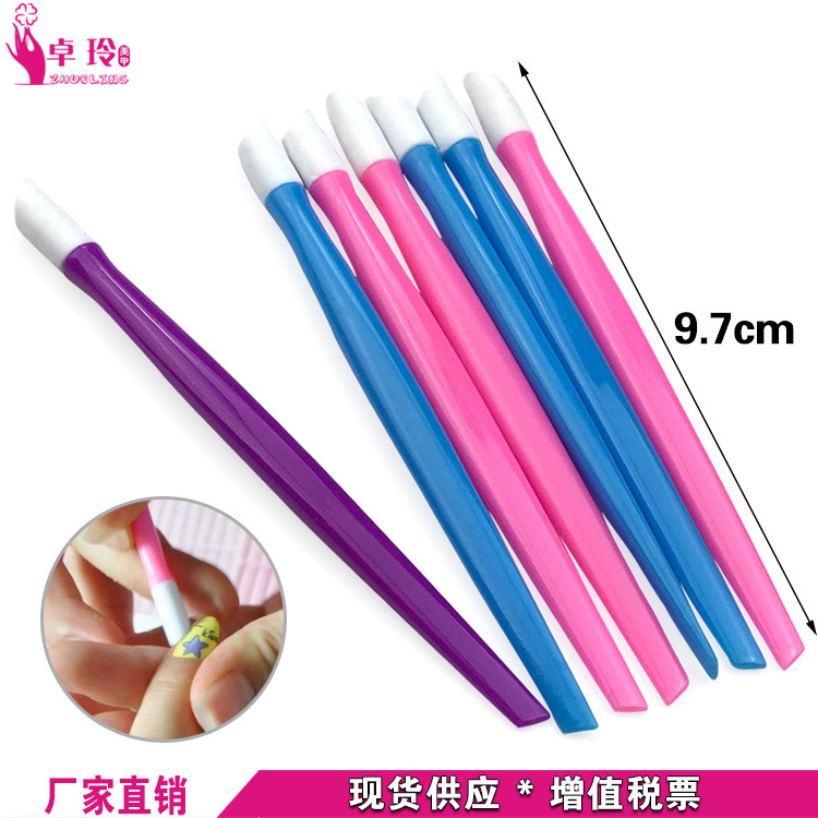 Ventas directas de fábrica plástico piel muerta empuje goma mango piel muerta tenedor piel muerta recoger herramientas de uñas durante todo el año en stock