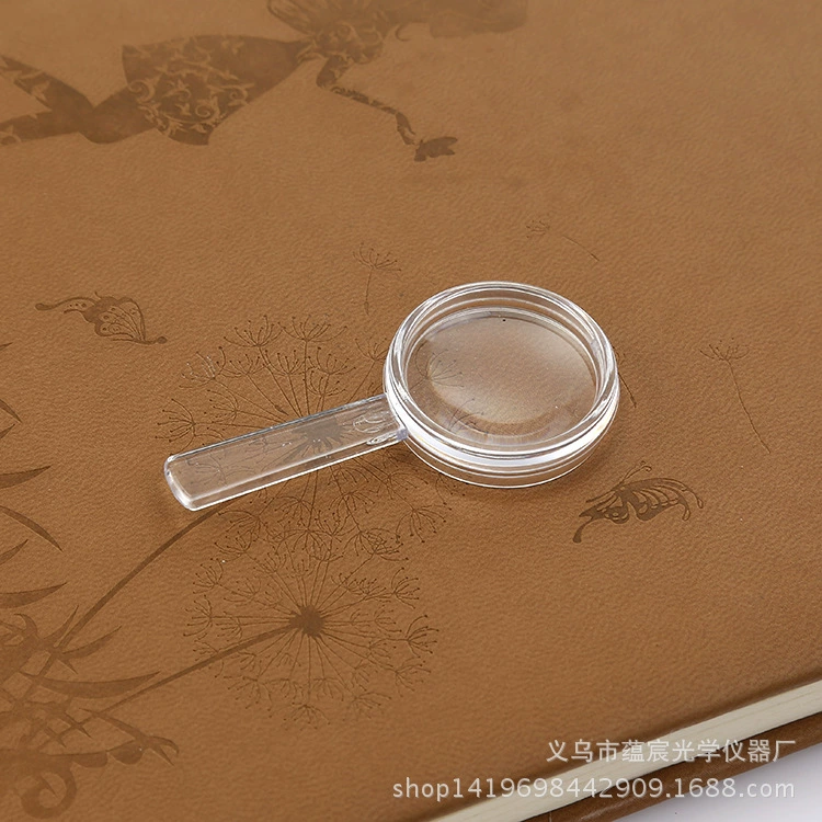 28-мм пластиковая лупа из плексигласа/акрила для игрушек и учебы, 5-кратное увеличение, ручная, оптом от производителя