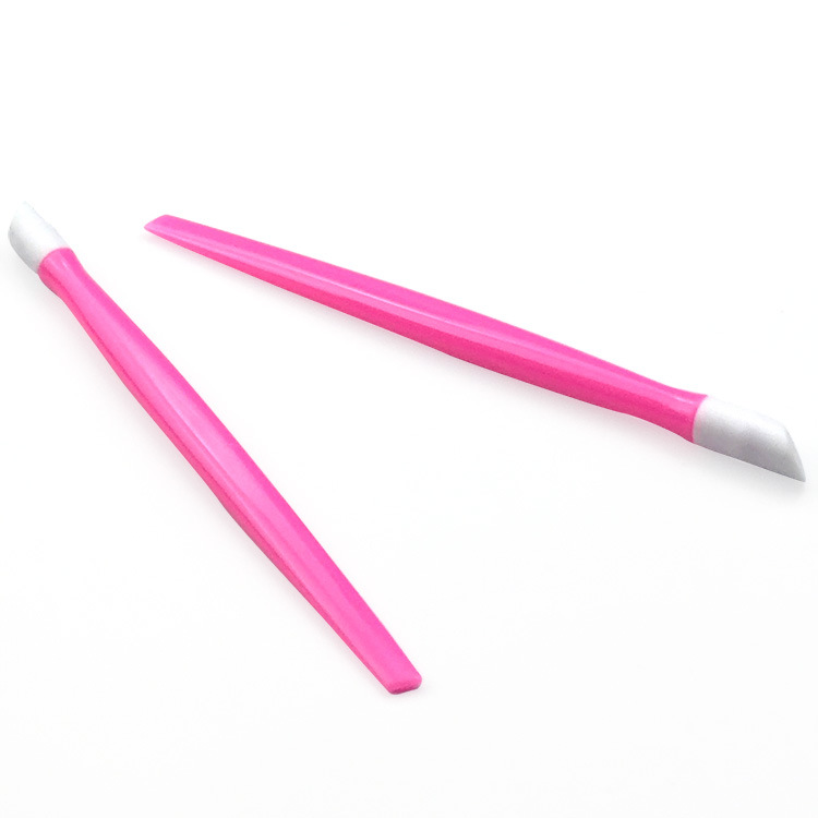 Ventas directas de fábrica plástico piel muerta empuje goma mango piel muerta tenedor piel muerta recoger herramientas de uñas durante todo el año en stock