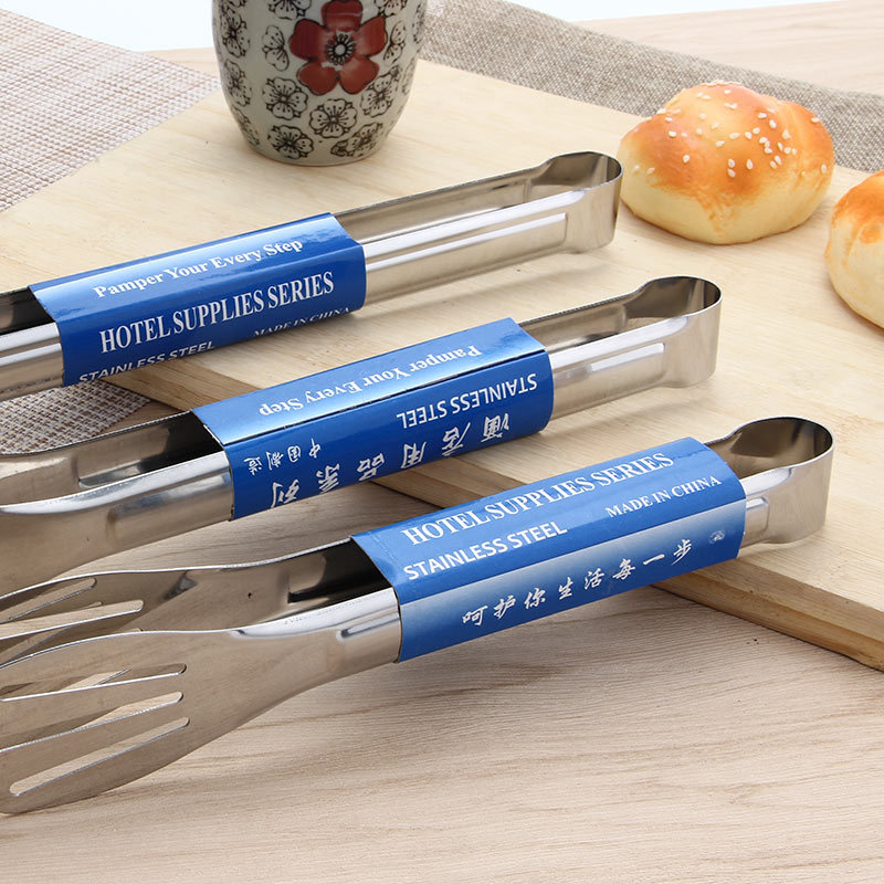 Clip de comida de acero inoxidable clip de comida de barbacoa clip de pan clip de fruta restaurante cocina filete clip puede ser personalizado LOGO