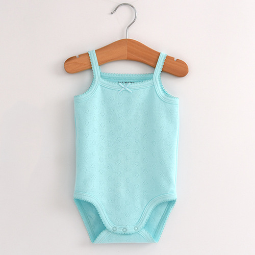 Pure cotton baby bag summer baby girl triangle sleeveless thin newborn onesie sling crawl suit