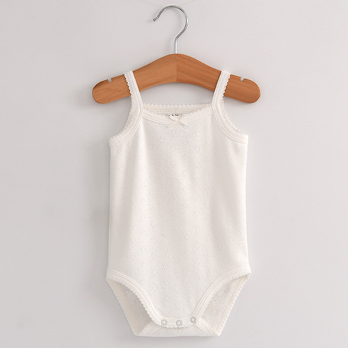 Pure cotton baby bag summer baby girl triangle sleeveless thin newborn onesie sling crawl suit