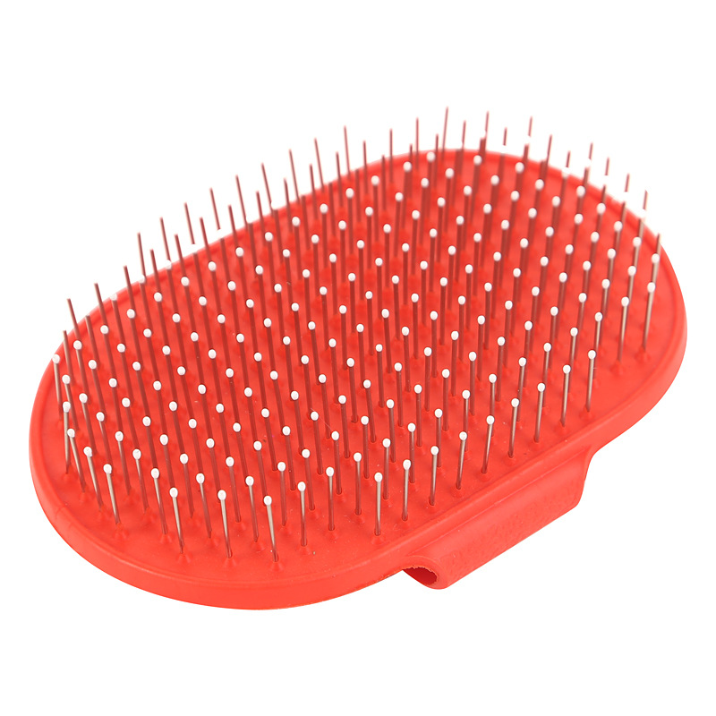 Cepillo de baño para mascotas guantes de perro de baño aguja larga cepillo para mascotas de acero inoxidable con punto de masaje cepillo de goma cepillo para perros