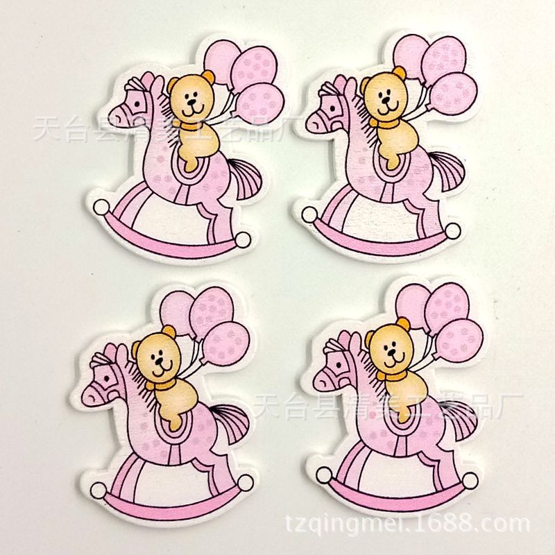 Baby Series Trojan Baby Forma de bebé Botón de madera Hermosas decoraciones hechas a mano 10 piezas en un paquete