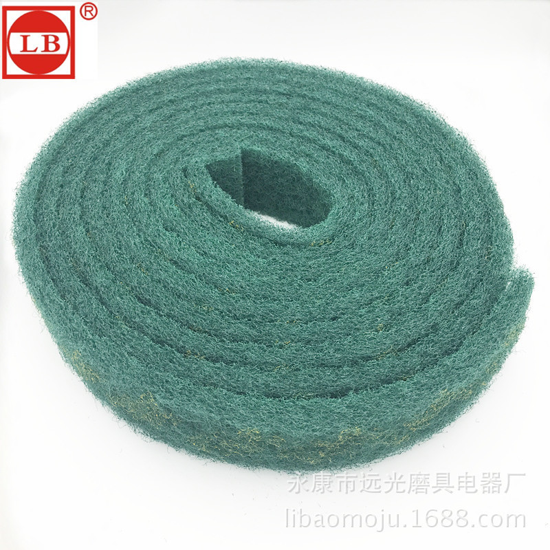 TAC brand metal wire drawing rust removal cleaning teppanyaki decontamination nylon Green roll, 8698 industrial scouring pad