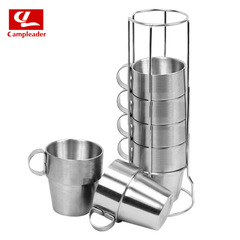 Stainless steel cup, heat-resistant double-layer cup, camping water cup, cola insulation coffee cup, beer cup 6-piece set, outdoor cup