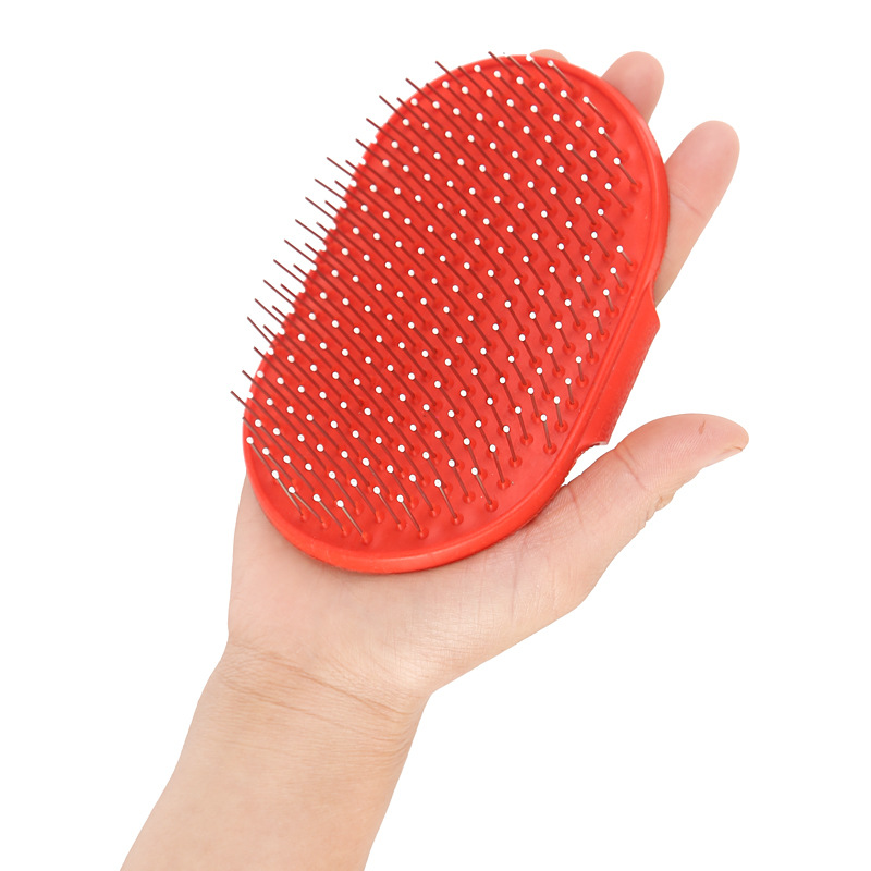 Cepillo de baño para mascotas guantes de perro de baño aguja larga cepillo para mascotas de acero inoxidable con punto de masaje cepillo de goma cepillo para perros
