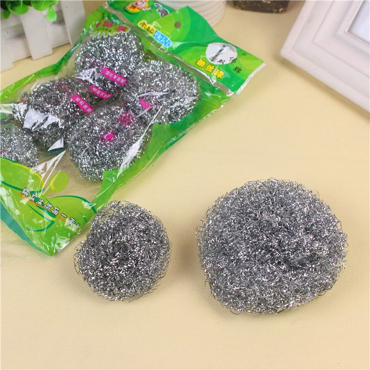 Серебряный cleaning ball из нержавеющей стали, стальной шар, кухонные принадлежности, щетка для мытья посуды, щетка из нержавеющей стали, щетка для кастрюли, упаковка на четыре/шесть штук