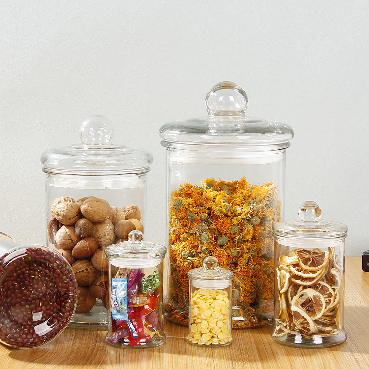 透明茶叶罐玻璃密封储物罐五谷厨房杂粮瓶子大号中药材罐食品罐