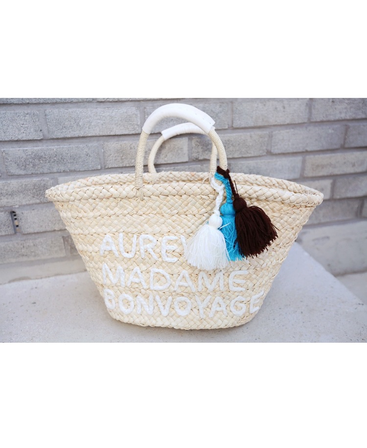 Three Lines Embroidered Letters Straw Bag Forest Style Women's Shoulder Bag Beach Rattan Bag Vacation Straw Bag Women's Bag