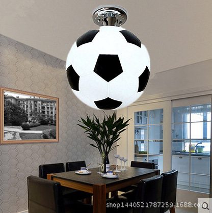 Football ceiling chandelier LED eye protection glass lamp bedroom cartoon children's room kindergarten decorative lamps