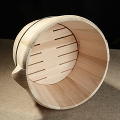 Steamed Rice Wooden Bucket | Cedar Wood Steamer | Wooden Rice Steamer | Large-Capacity, Portable Small-Sized Rice Barrel for Restaurants & Canteens | Perfect for Sticky Rice Brewing and Cooking