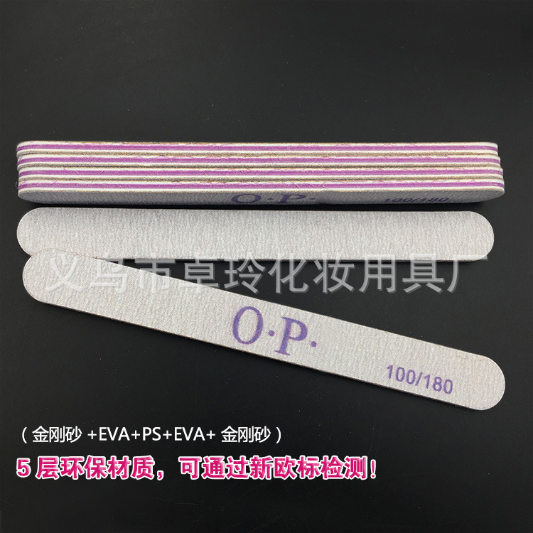 Tira de frotamiento de uñas al por mayor 100/180 lima de uñas manicura tira de pulido de doble cara herramientas de uñas