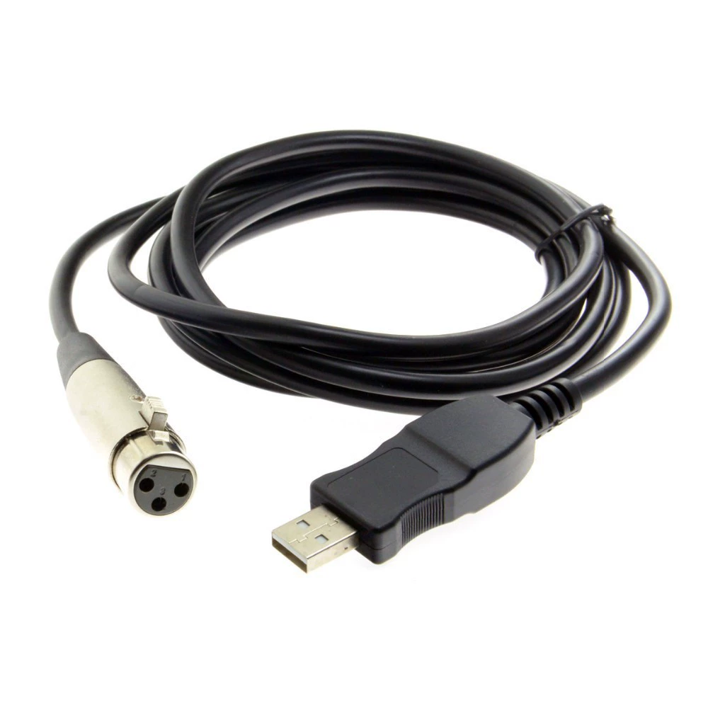 USB в 6.35 для компьютера USB к XLR микрофон гитара 6.35 аудио соединительная линия с чипом запись функций
