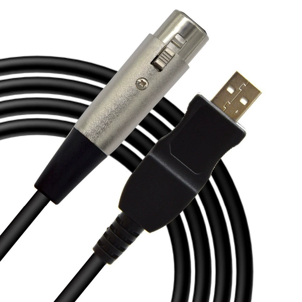 USB в 6.35 для компьютера USB к XLR микрофон гитара 6.35 аудио соединительная линия с чипом запись функций