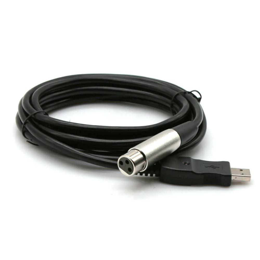 USB в 6.35 для компьютера USB к XLR микрофон гитара 6.35 аудио соединительная линия с чипом запись функций