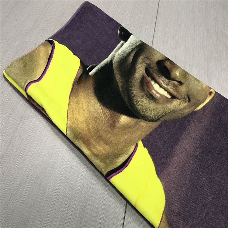Shenzhen towel factory direct cotton figure bath towel beach towel tide brand sports towel can be made LOGO