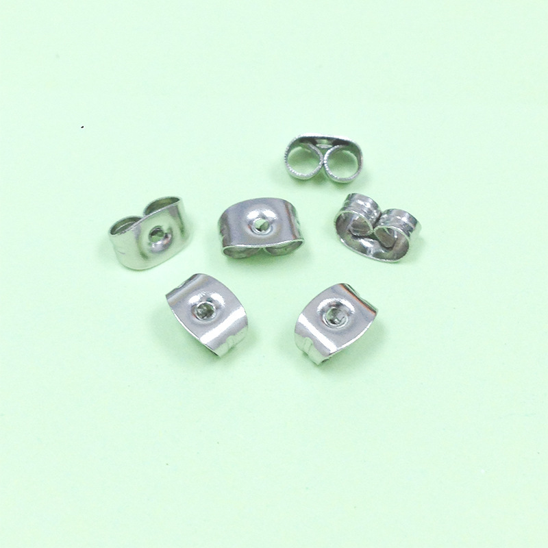 Steel color butterfly ear plugs 4.5*6MM