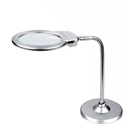 台式放大镜130mm 大口径老人阅读看书 软管 带灯 4B-7
