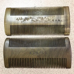 Juanjuanjia Wooden Comb Manufacturer wholesale handleless gold sandalwood grate Anti-dandruff double row dense tooth comb P5 grate