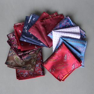 Men's suit pocket towel high weft dense fashion small square cashew pattern breast towel handkerchief spot wholesale and retail