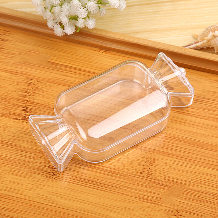 Medio transparente multicolor forma de caramelo anillo para niños aguja e hilo embalaje caramelo boda pestañas banda de goma caja de almacenamiento caja de plástico