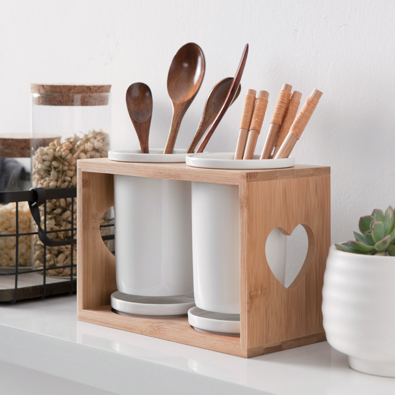 Hogar de estilo coreano cocina creativa drenaje palillos de cerámica titular palillos jaula de estilo japonés