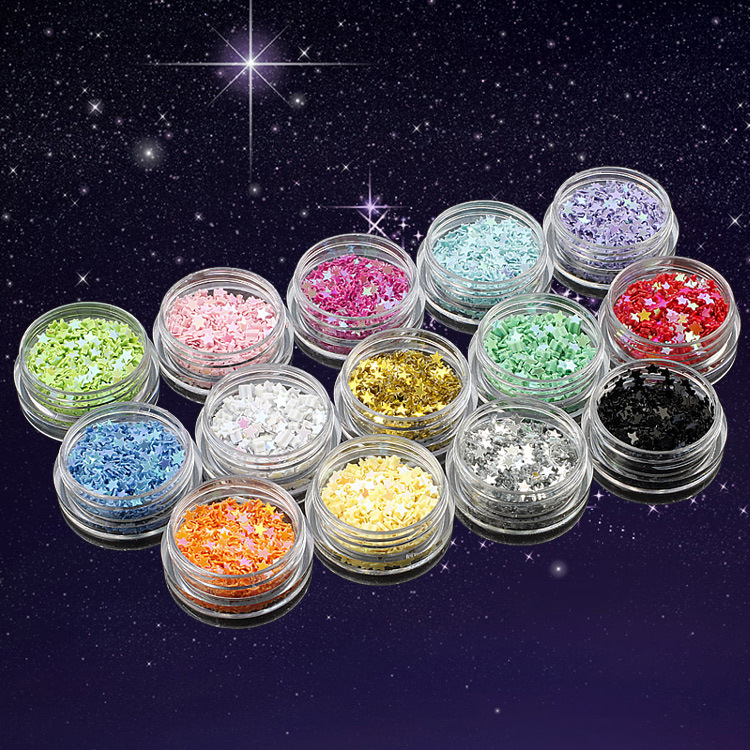 Five-pointed star shining powder sequins nail diy jewelry nail patch Crystal Epoxy UV glue handmade material accessories