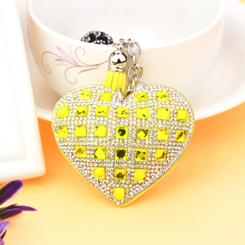 Брелок (в стиле Chanel) сердце с кисточкой, аксессуар DIY, 9×8×2 см