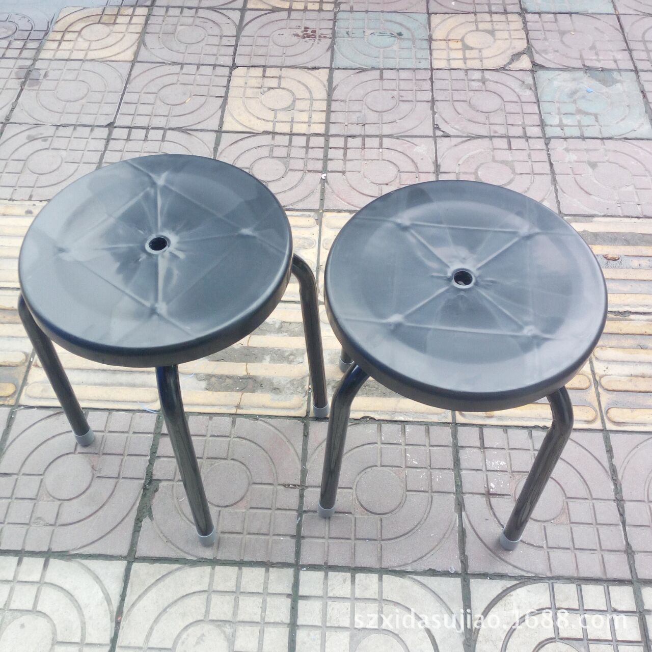 批发 防静电  45CM铁脚圆凳 工作椅 加固四脚凳子