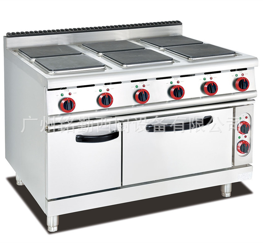 EH-897A立式豪华款电热方板六头煮食炉连电焗炉 烤箱 商用 多眼炉
