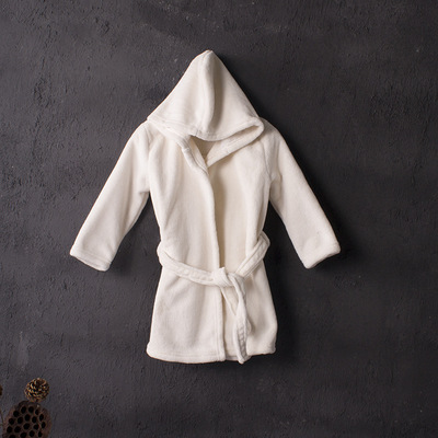 Coral Bathrobe children baby Plush robe Supersoft Mink Cashmere Cap Child pajamas Supplying