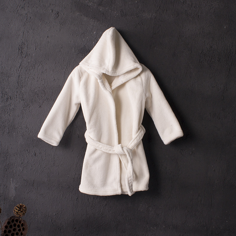 Coral Bathrobe children baby Plush robe Supersoft Mink Cashmere Cap Child pajamas Supplying