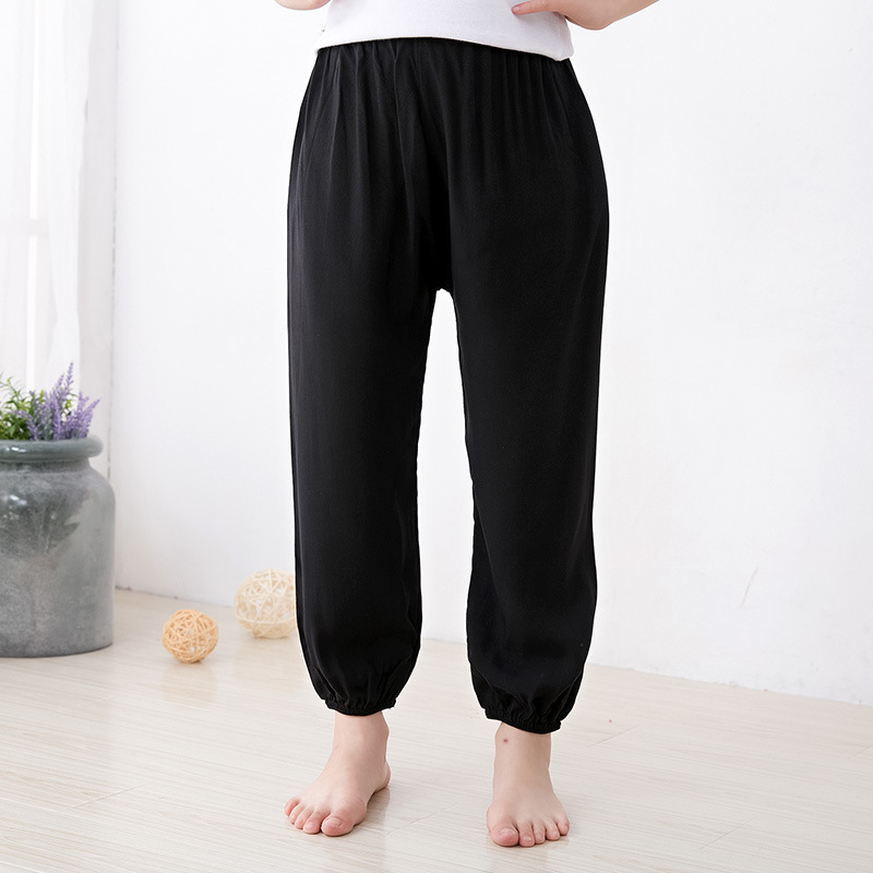 Bloomers de seda de algodón para hombres y mujeres pantalones de verano para adultos pantalones de baile a prueba de mosquitos de color sólido pantalones de artes marciales yoga Delgado image 11