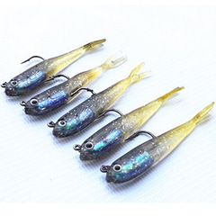 Split-shot lead fishing weights, 75mm soft plastic imitation lures, 6.5g simulated lure, artificial bait