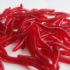 3.7cm Soft Worm Fake Earthworm Sea Fishing Lure Artificial Lure Red Worm Fake Lure Artificial Lure 50 pcs/Bag Fake Lure Fishing Gear Batch