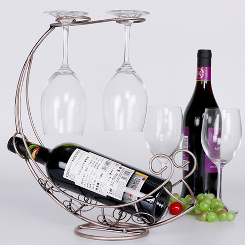 Pirate Ship Red Wine Rack Ornament European Iron Wine Bottle Rack Creative High-Heeled Red Wine Glass Rack Upside Down Wholesale
