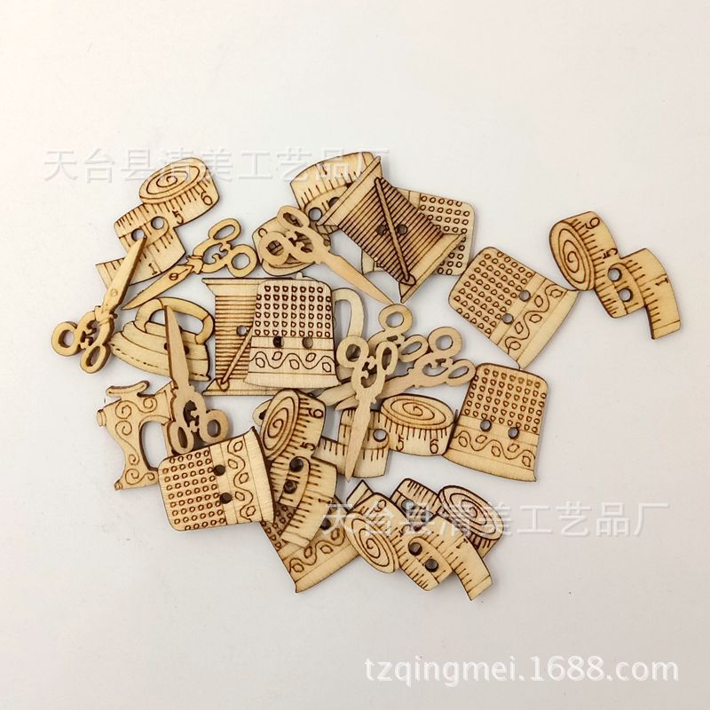 Juego de máquina de coser de color de madera Juego de equipo de máquina de coser de madera de bricolaje 50 piezas por paquete