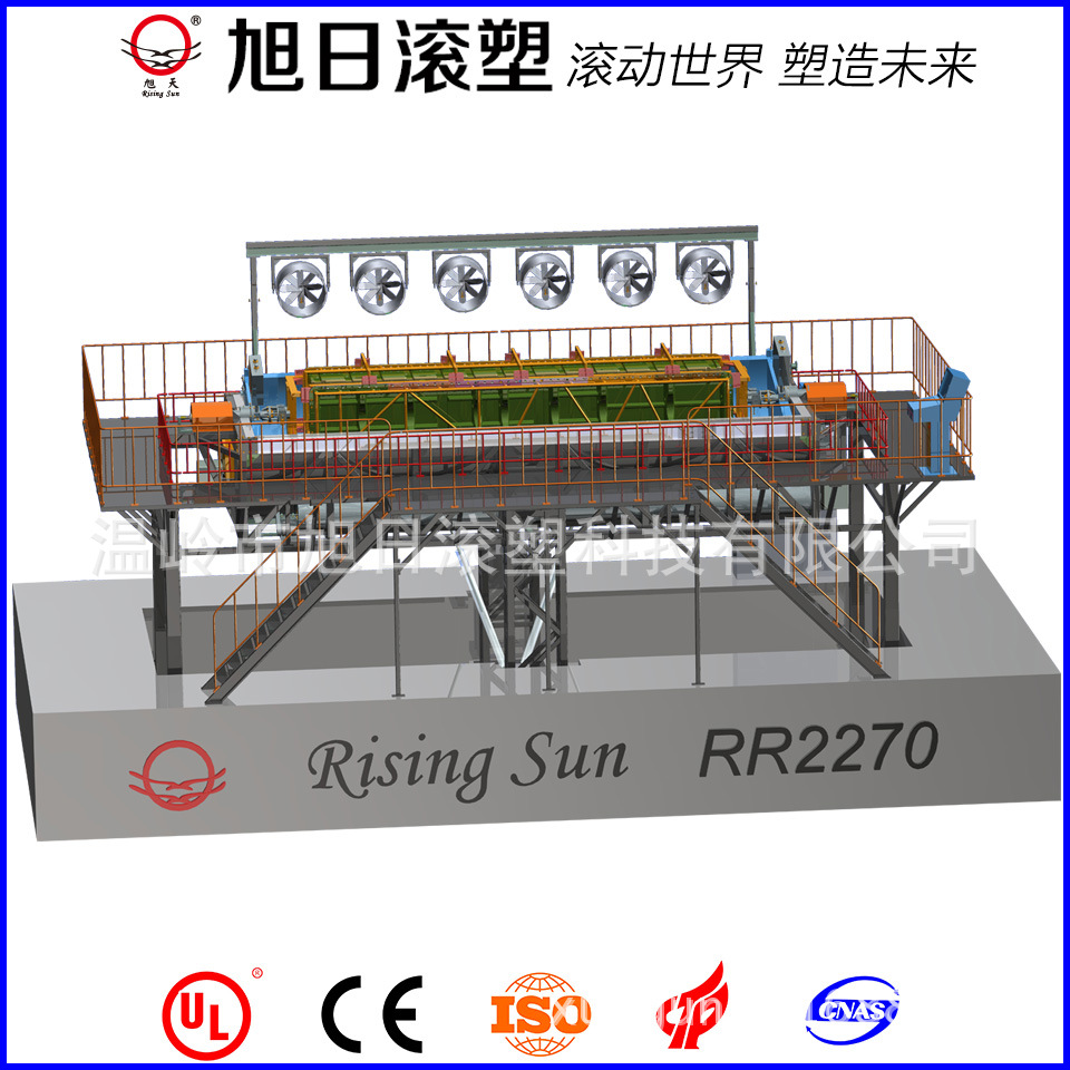 温岭旭日摇摆式热气循环滚塑机 船艇游艇模具 游乐船生产设备
