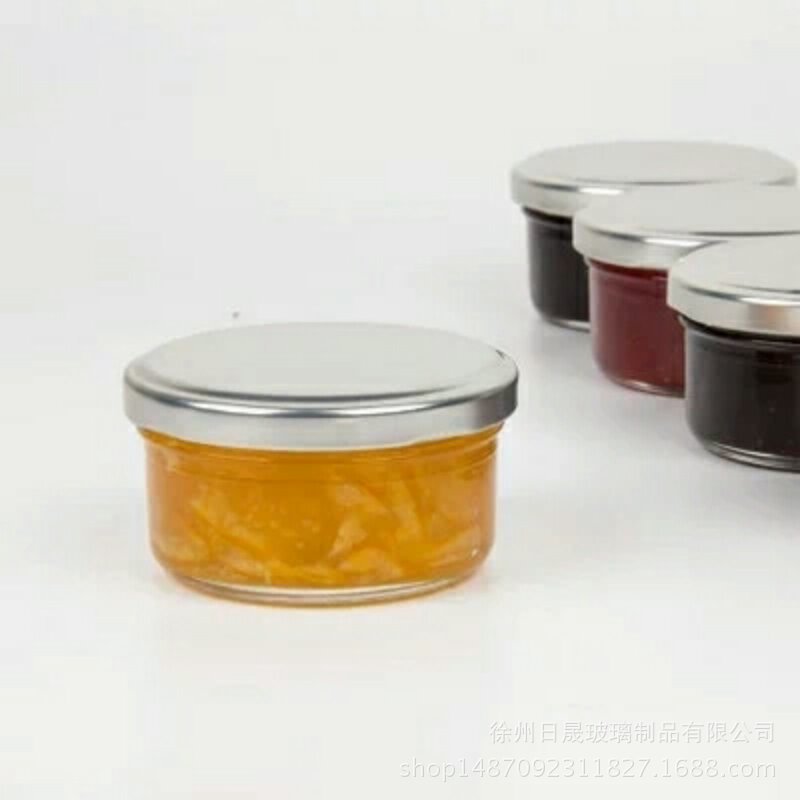 宽口果酱瓶80ml鱼子酱瓶密封透明玻璃蜂蜜瓶梅森杯辣酱带盖储物罐