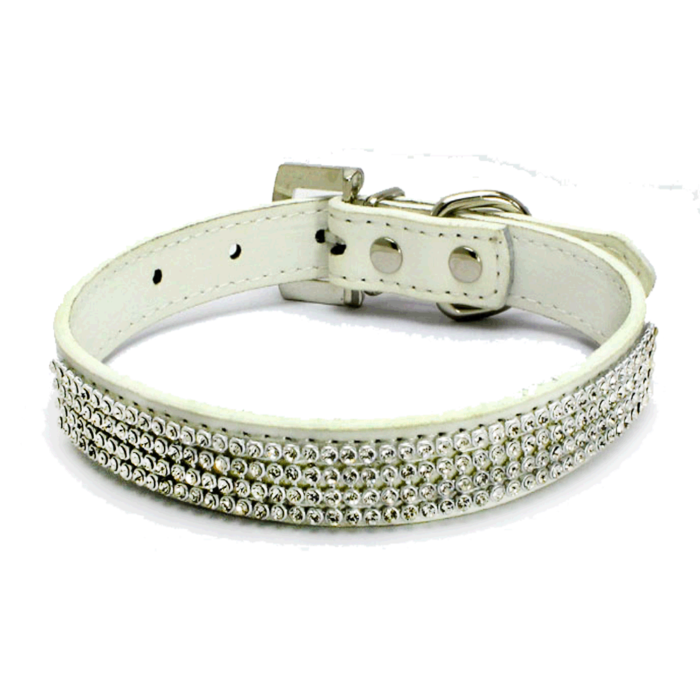 thumbnail image 1 of Collar para mascotas con brillantes diamantes de imitación, collar plano de malla con diamantes, cadena de PU para perros, suministros para mascotas con forma de baya, 1 of 6
